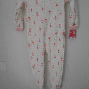 Footed Pajamas-  White with Ballerinas Size 4T  New with Tags